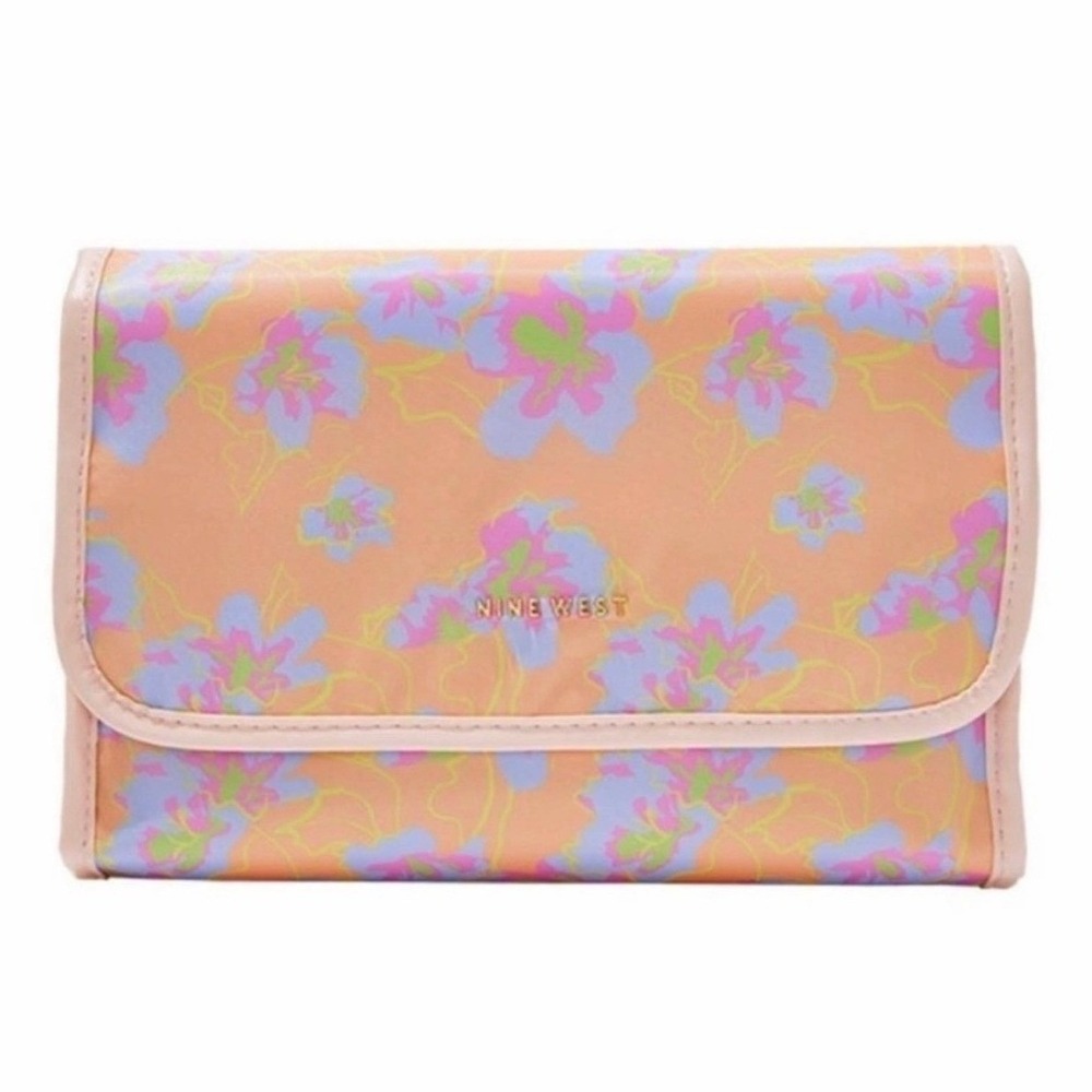Nine West Hanging Makeup Organizer Floral Travel Cosmetic Bag‎ New